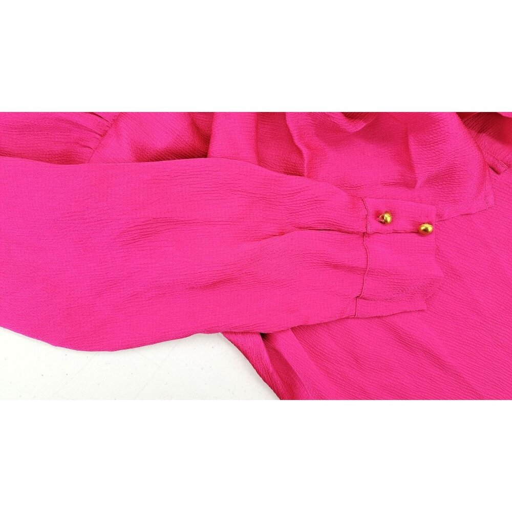 Emerald Sundae Pink Long Sleeve Mini Dress With Tie Waist Women Size Medium - Picture 8 of 8